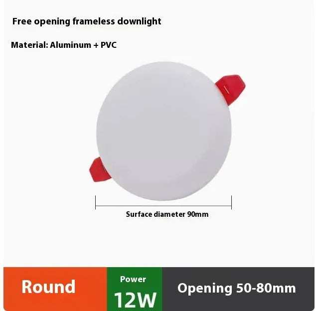 Ultra-thin circular and square LED panel lights with an adjustable mounting bracket.
