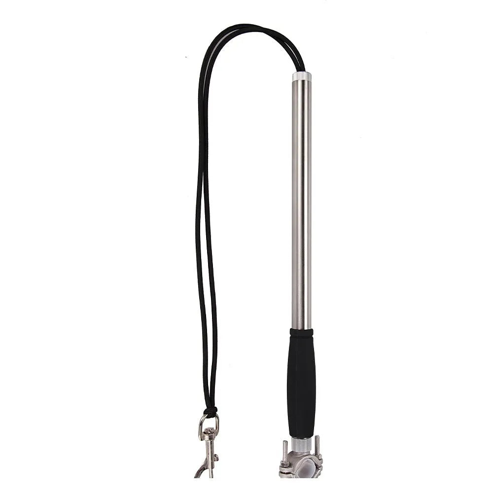 Bicycle dog walking hand holding rope pet traction lead with stainless steel chain ring on white background