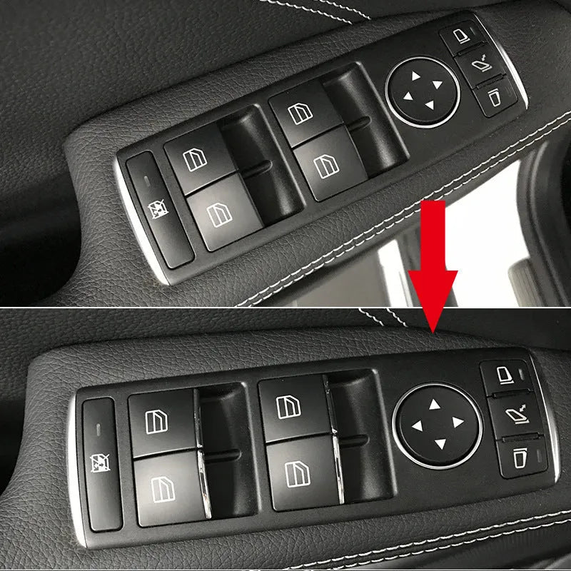 Black glitter decorative sticker for car electric window switch button.