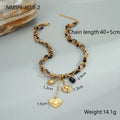 Geometric leopard love design pendant on a stainless steel necklace with an adjustable 41-50cm chain.