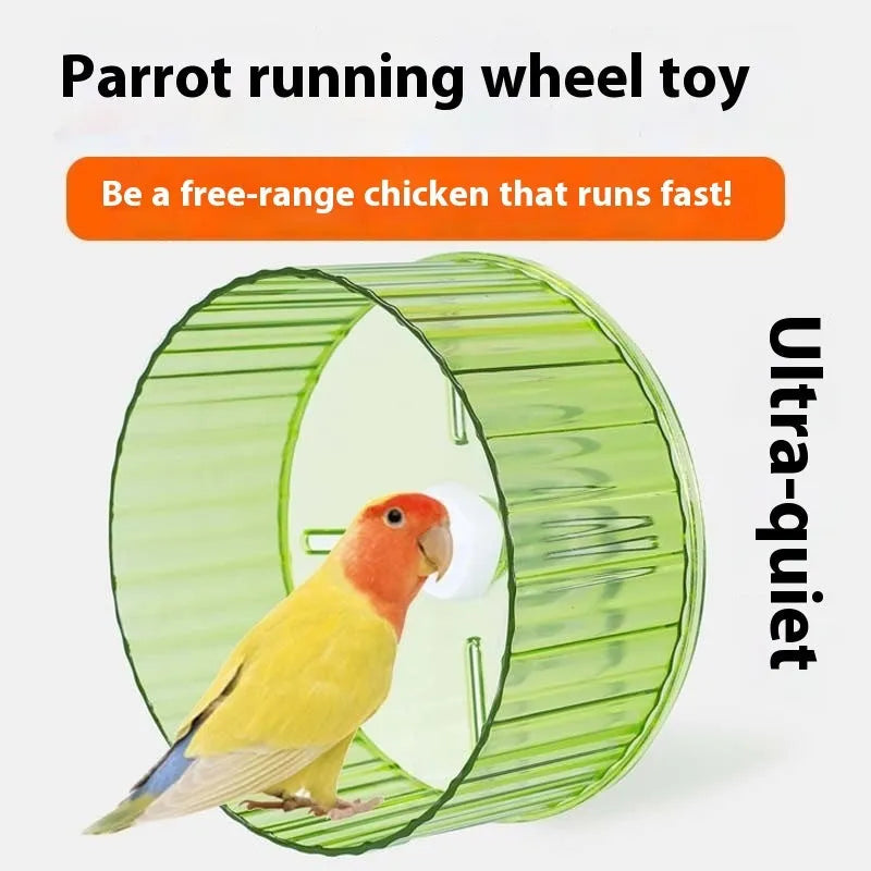 21cm plastic parrot running wheel toy in multiple colour options for bird cage exercise