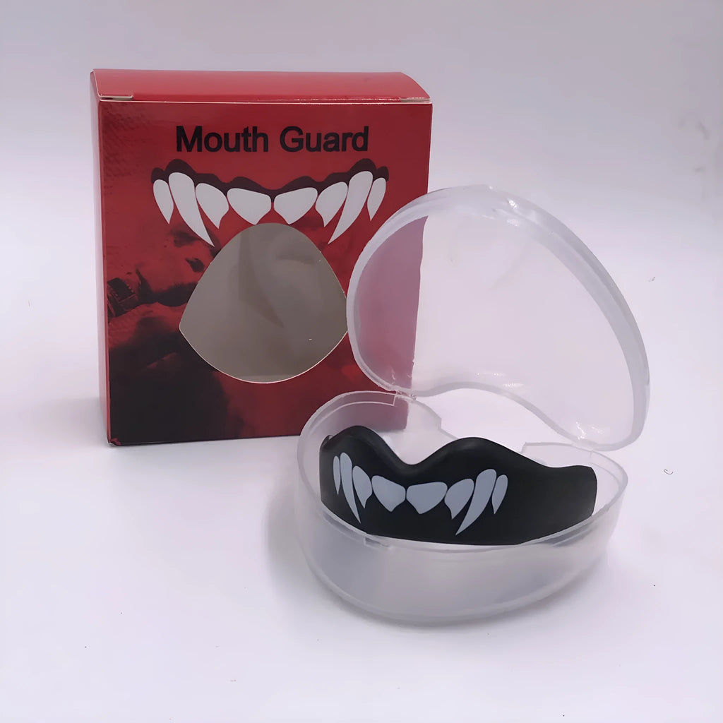 Adult boxing mouthguard with printed tooth design for Sanda and Taekwondo in three colour variations