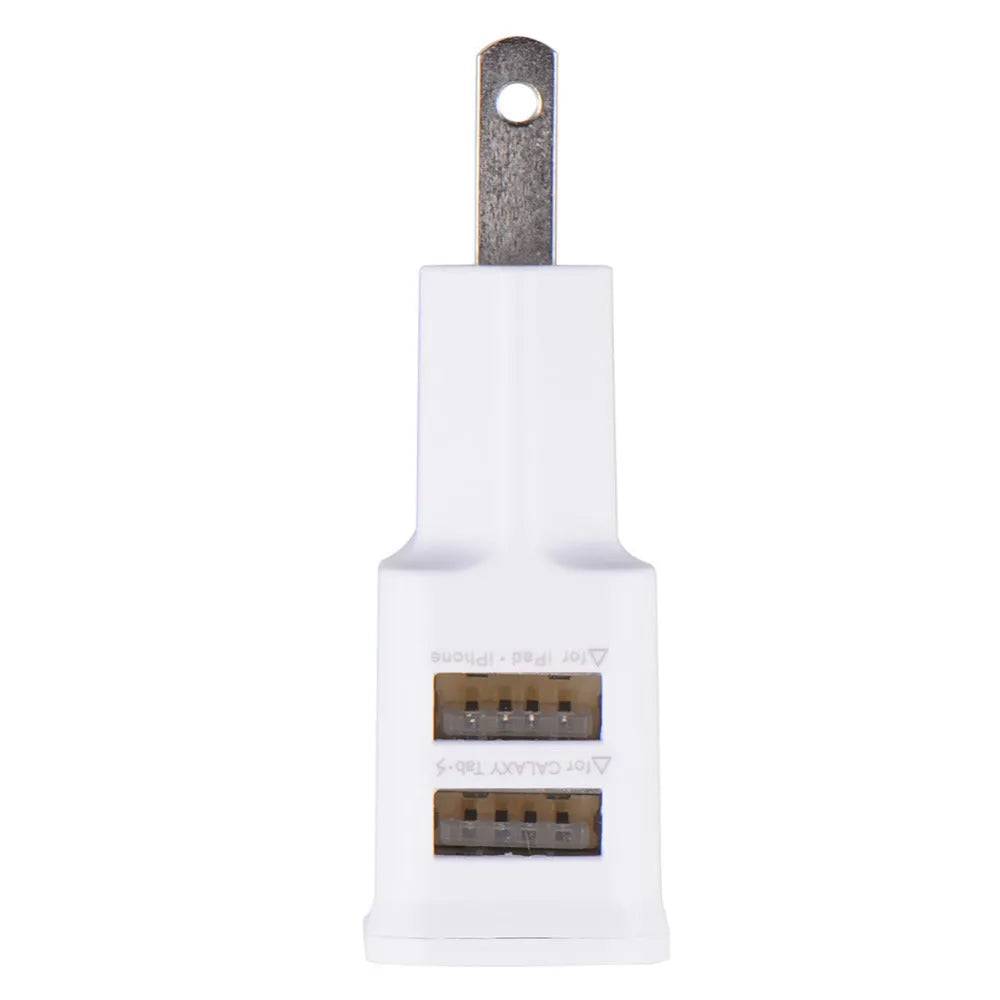 EU dual USB charging head in ABS plastic, black, with two USB ports and European plug