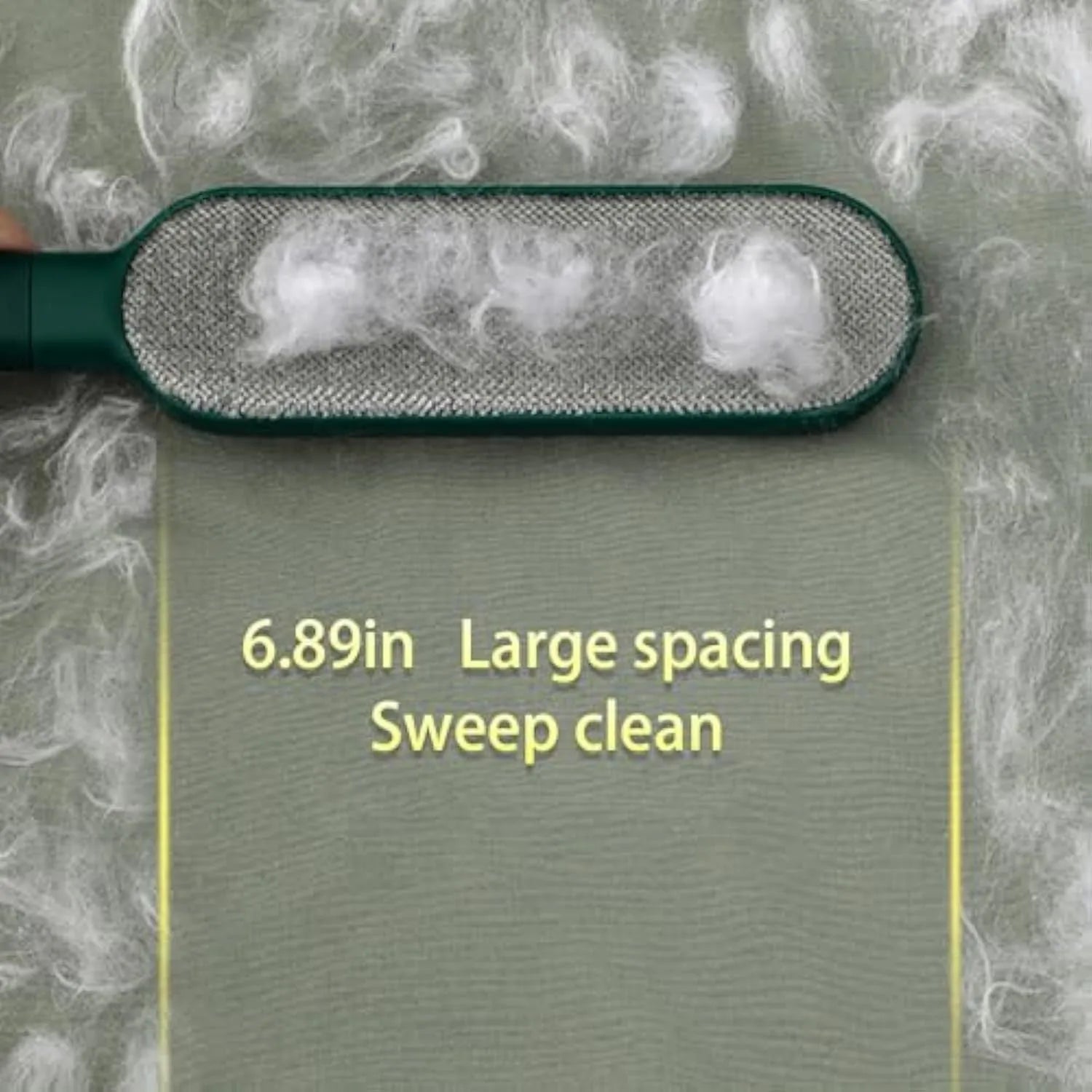 Blue green white pet hair remover brush with double-sided bristles for furniture and clothing