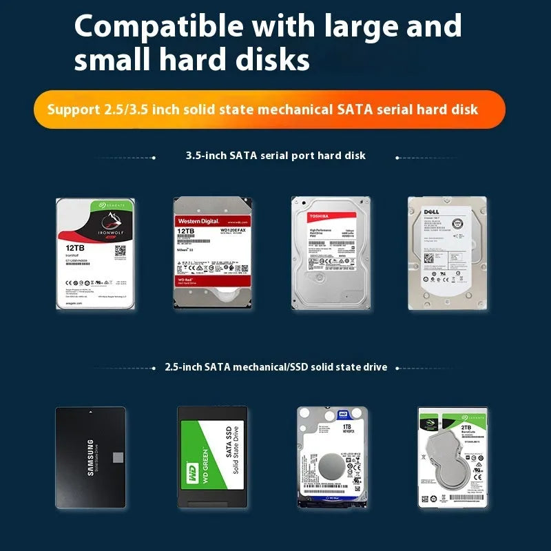3.5-inch SATA to USB hard disk enclosure with sliding cover in black and silver colour option