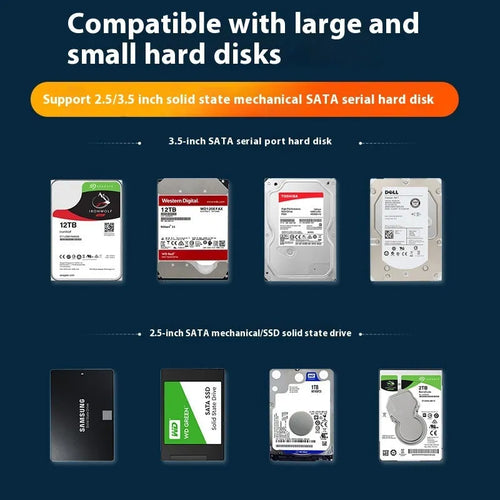 3.5-inch SATA to USB hard disk enclosure with sliding cover in black and silver colour option