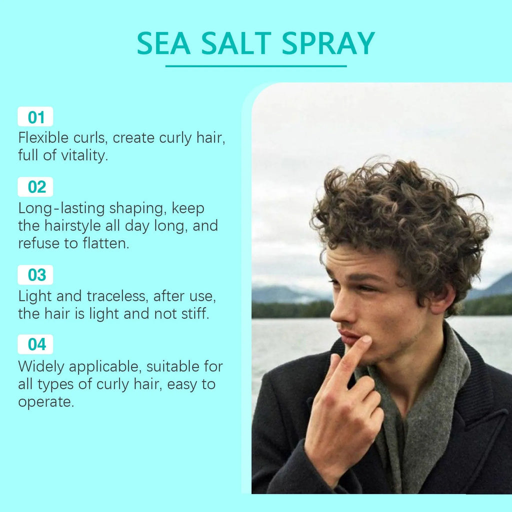 Sea salt curly hair spray 100ml bottle for shaping curls with elasticity