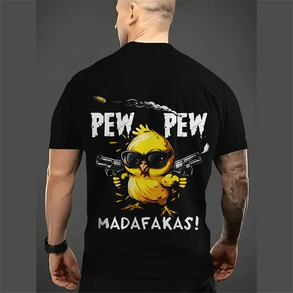 Men's loose fit casual short sleeve shirt with 3D printed cartoon pattern in summer colour options