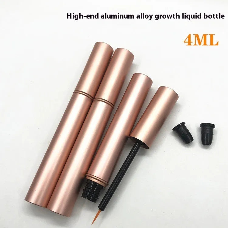 4ml Metal Aluminium Tube Eyeliner Bottle with Rose Gold Paint - 118mm x 15mm Aluminium Powder Gold Eyeliner, Eyelash, Lip Brush Bottle with Black Inner Plug for Cosmetic Use