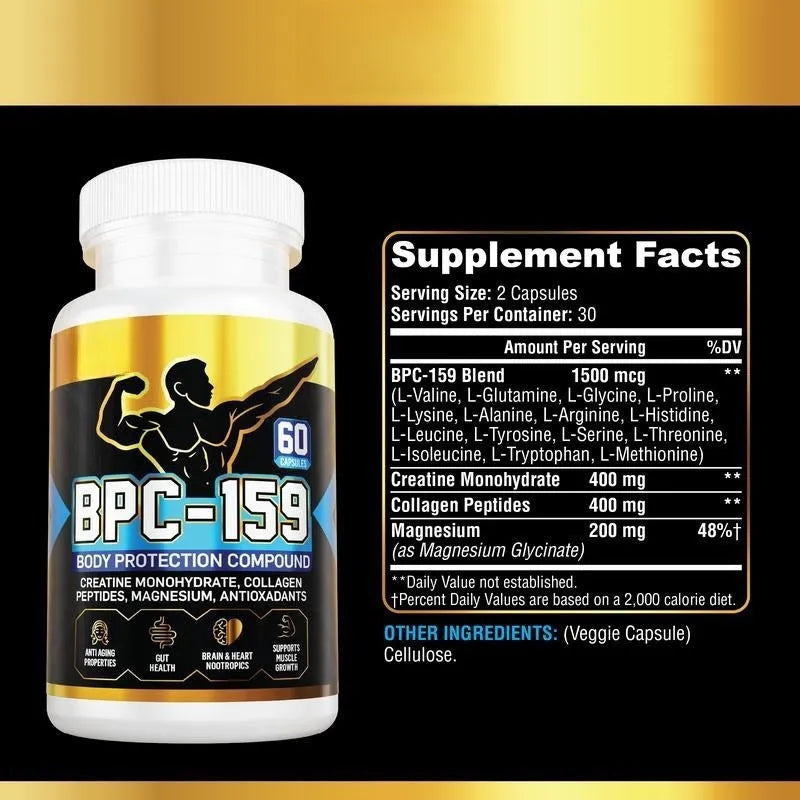 Bottle of body energy supplement capsules for general wellness support