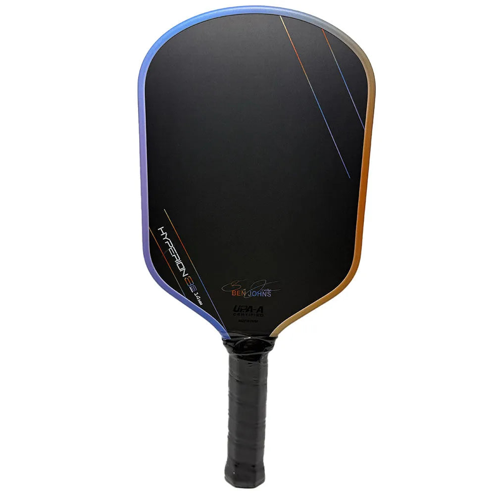 Aurora Hyperion 3s pickleball paddle with matte carbon fibre finish showing 418mm length and 190mm width