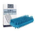TPR pet bath massage comb for dogs in black – wet and dry hair removal brush with compact 7x2.9x12.1cm size