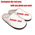 Printed pattern cotton slippers showing upper design detail on flannel and polyester materials