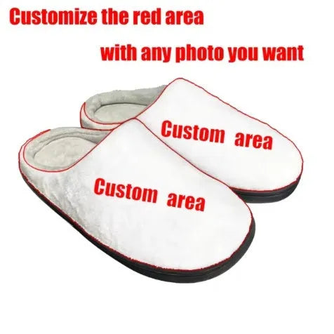 Printed pattern cotton slippers showing upper design detail on flannel and polyester materials
