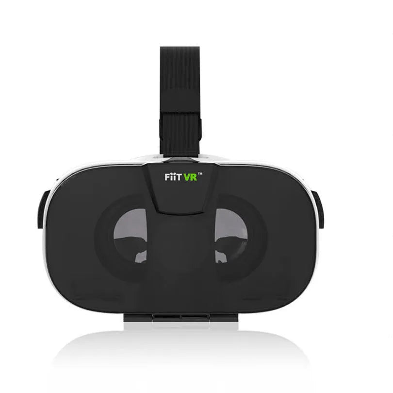 Black and white mobile phone virtual reality helmet 3D VR glasses on a light background