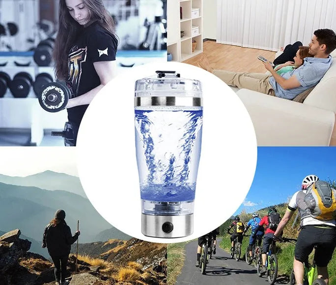 Electric protein shake stirrer USB rechargeable 600ml Type-C stainless steel vortex blender cup