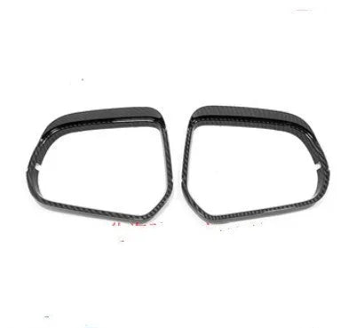 Car rearview mirror protection covers in electroplated silver and carbon fibre black finishes