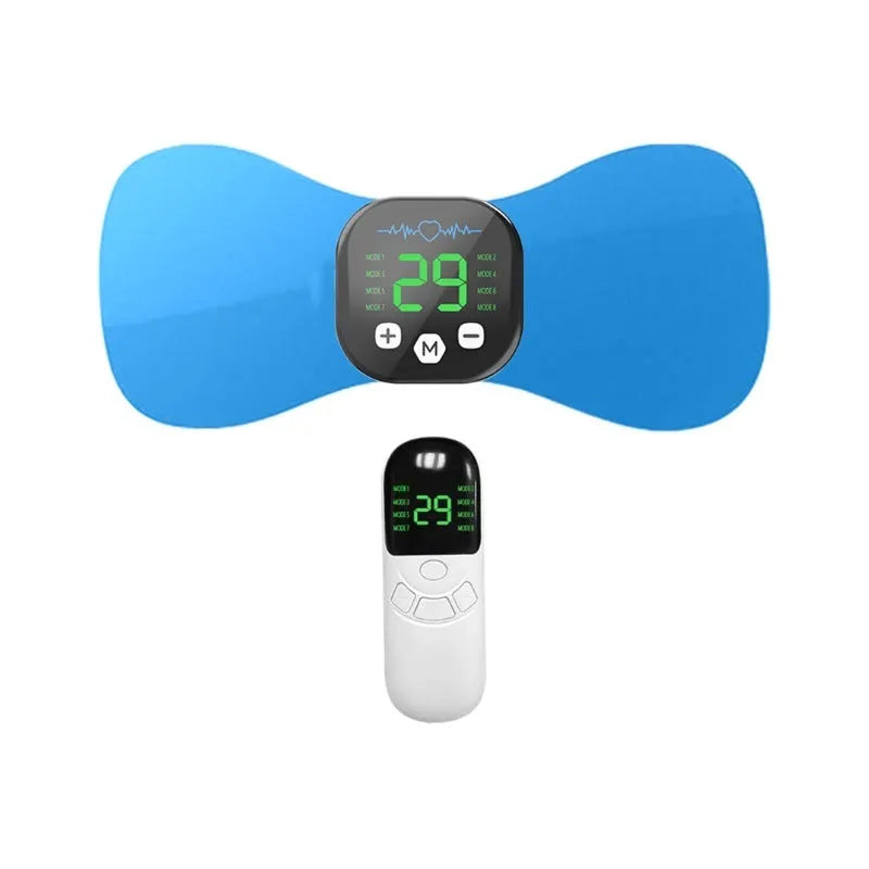 Cervical pulse massage pad EMS portable rechargeable with blue colour option for travel and home use