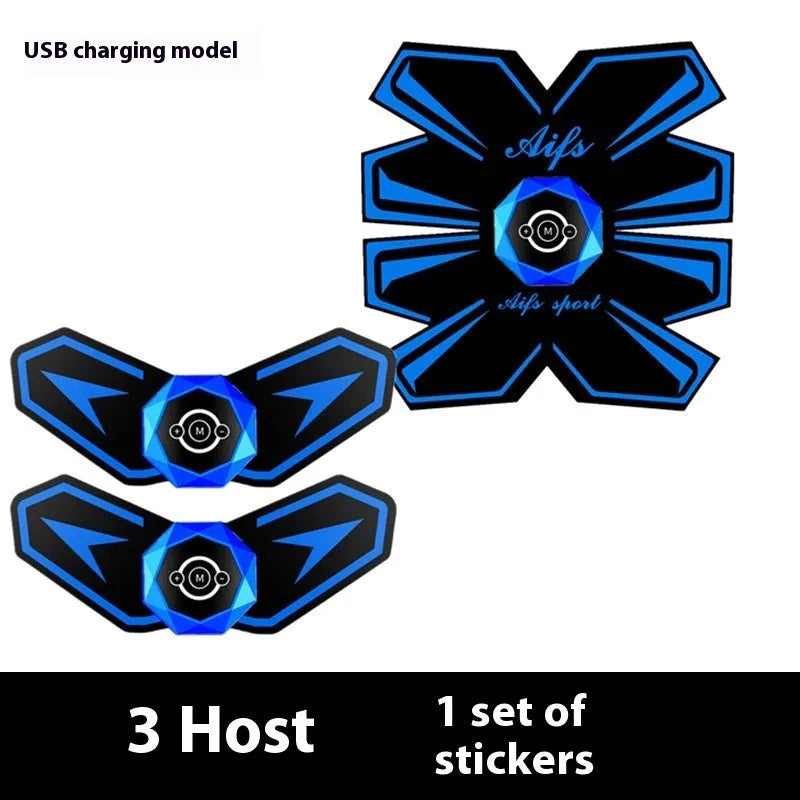 Eight-piece abdominal muscle waist reduction massage patch set with PU leather, silicone and ABS resin construction