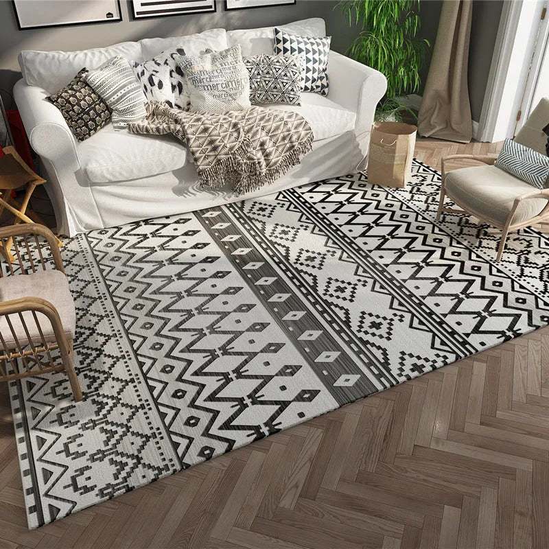 Flocked graphene electric heating carpet with suede surface in Morocco-01 colour on a wooden floor