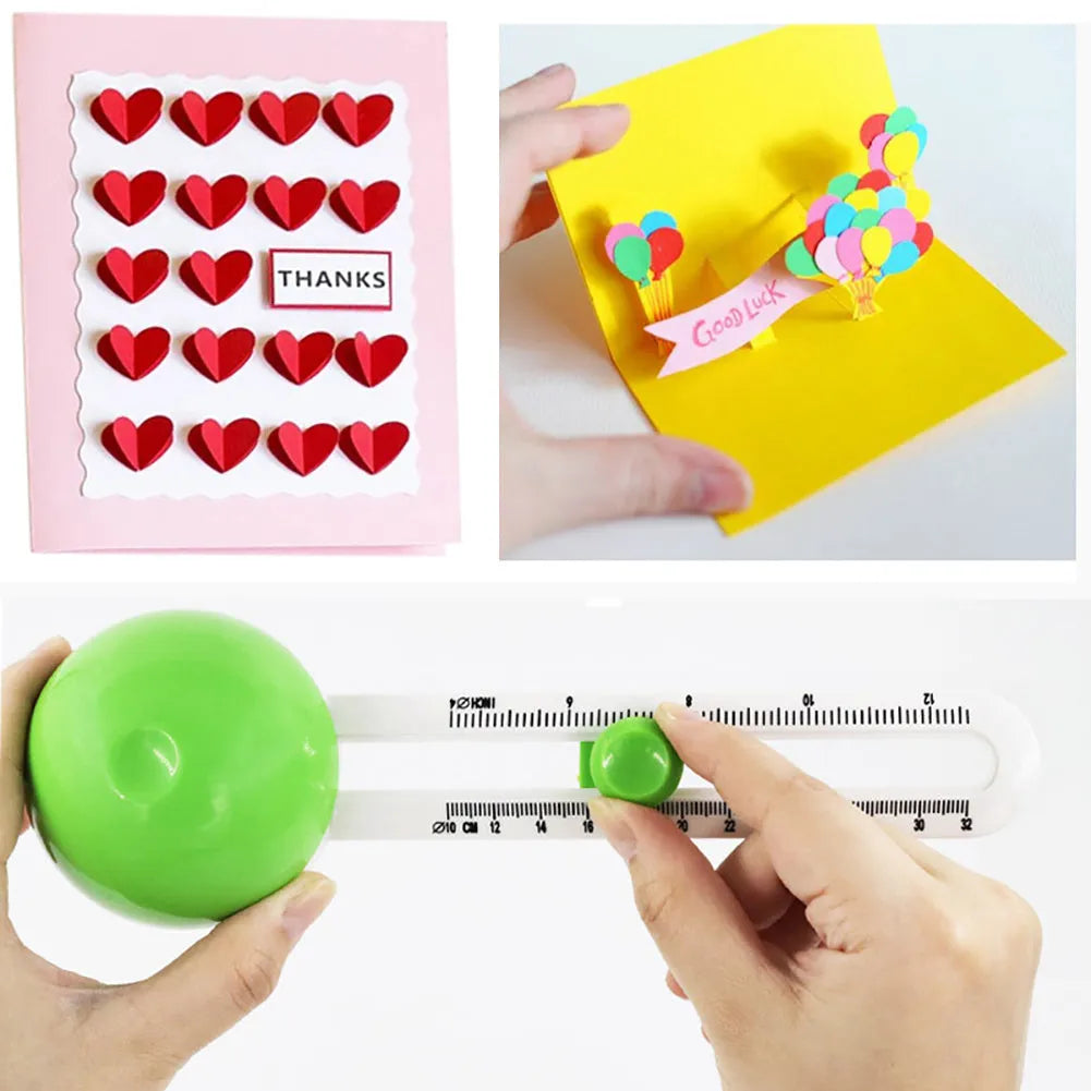 Orange plastic round paper cutter for A3 sheets on a desktop