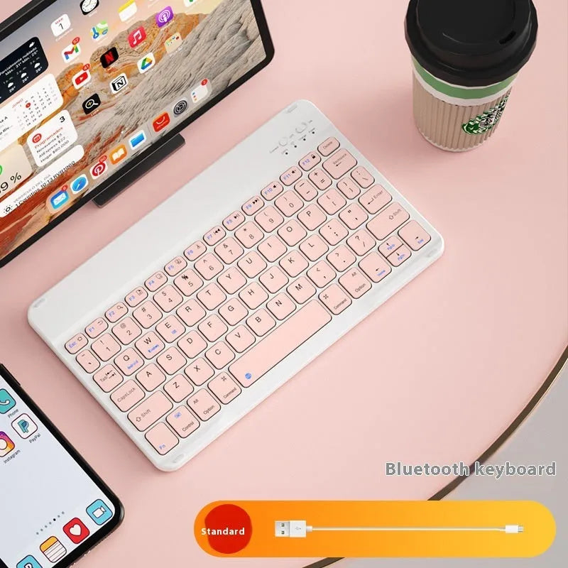 Bluetooth keyboard with rechargeable battery in multiple colour options