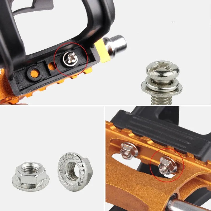 Fitness spinning pedal foot holder rope set with plastic holder, metal lashing, bolts, and flange nuts