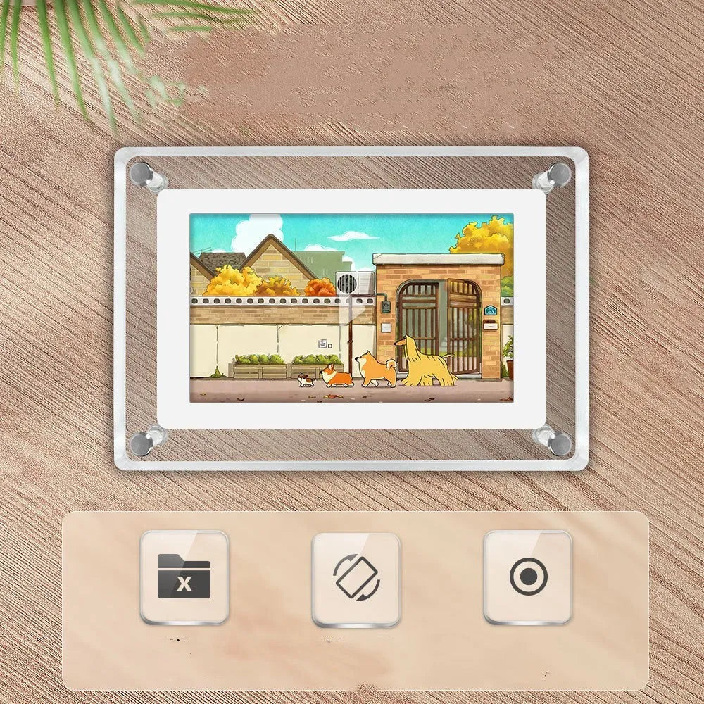 5-inch transparent acrylic digital photo frame with IPS screen and anti-dumping rear bracket