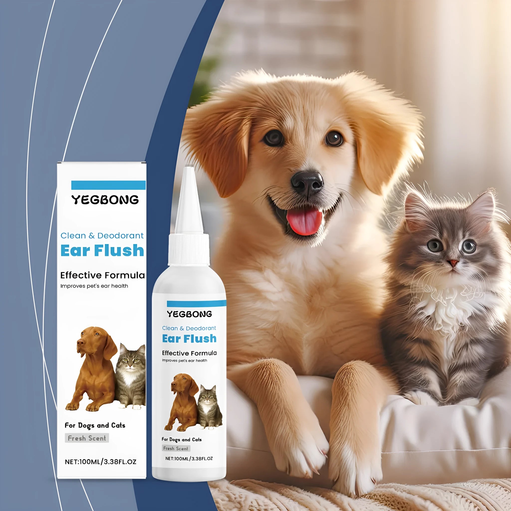 100ml pet ear cleaner bottle for dogs and cats earwax removal