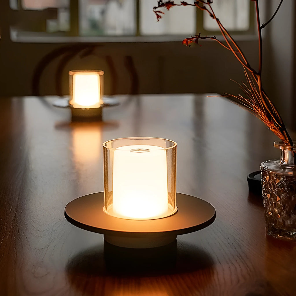 Rechargeable candle mood table lamp, 1W 2400K, USB, touch or infrared dimming, Gold or Silver, 160x100mm