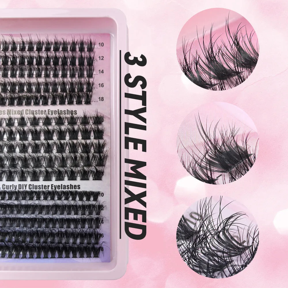 Mixed false eyelash set with five different styles in compact 13.7cm box