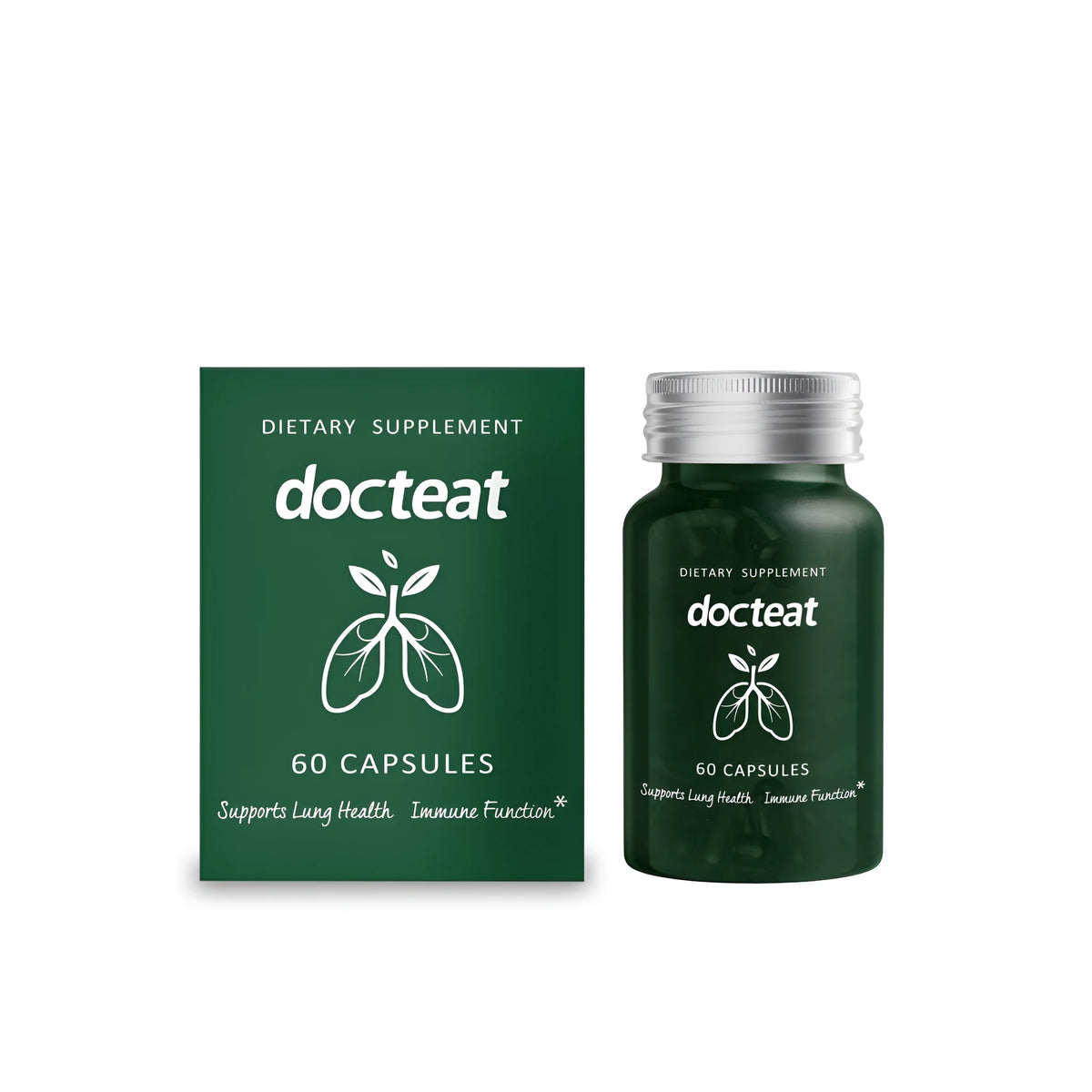 60 capsules dietary supplement with verbena elderberry and pine bark extract in a bottle