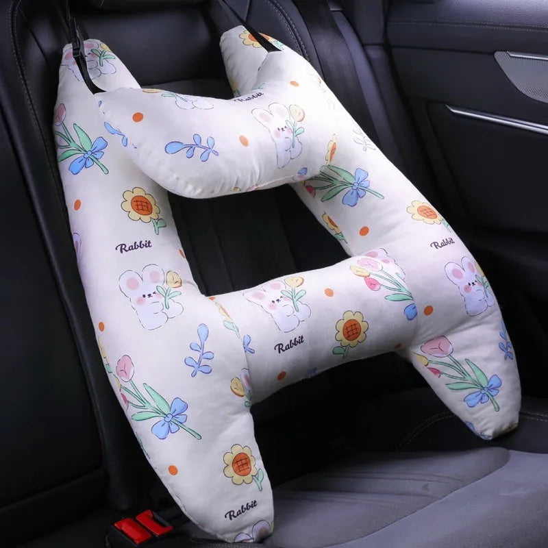 55x70cm car headrest pillow with pearl cotton filling in a selected pattern.