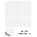 Pack of 10 removable PVC wall stickers in colour MZ-2-341, sizes 10x10cm and 15x15cm, for home decor.