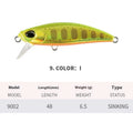 48mm Japanese mino fishing lure for mandarin fish and snakehead in multiple colour options