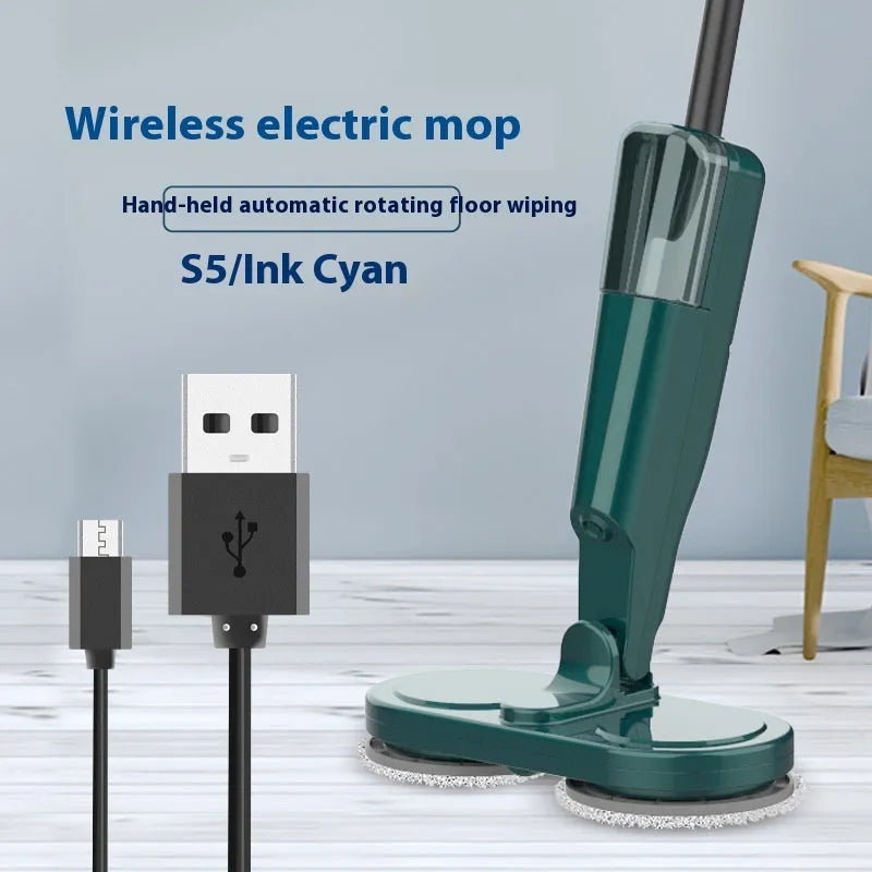 S5 Green robotic floor cleaner with sweeping brushes and water tank for mopping functions.