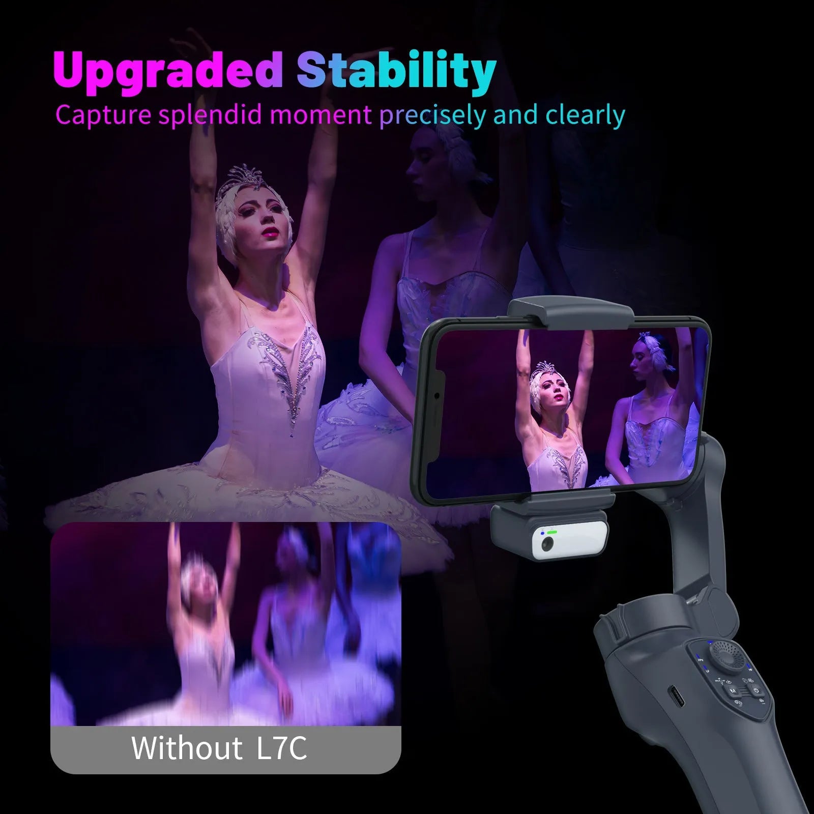 RK series foldable handheld smartphone gimbal stabiliser in gun colour with tripod head