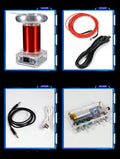 Music Tesla coil driver board with controller and cables for 20cm high-voltage arc displays.