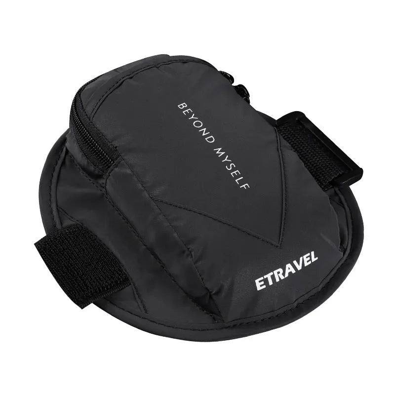 Lightweight running arm bag with reflective strips for night safety during outdoor sports