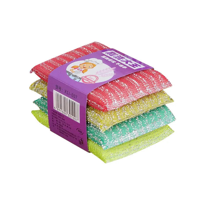 Pinstripe fabric dishwashing spong mop in macaron colours measuring 12cm with fine stripe pattern