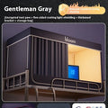 Gentleman Gray bed curtain and mosquito net combination for 0.9 metre bed with five-side light blocking