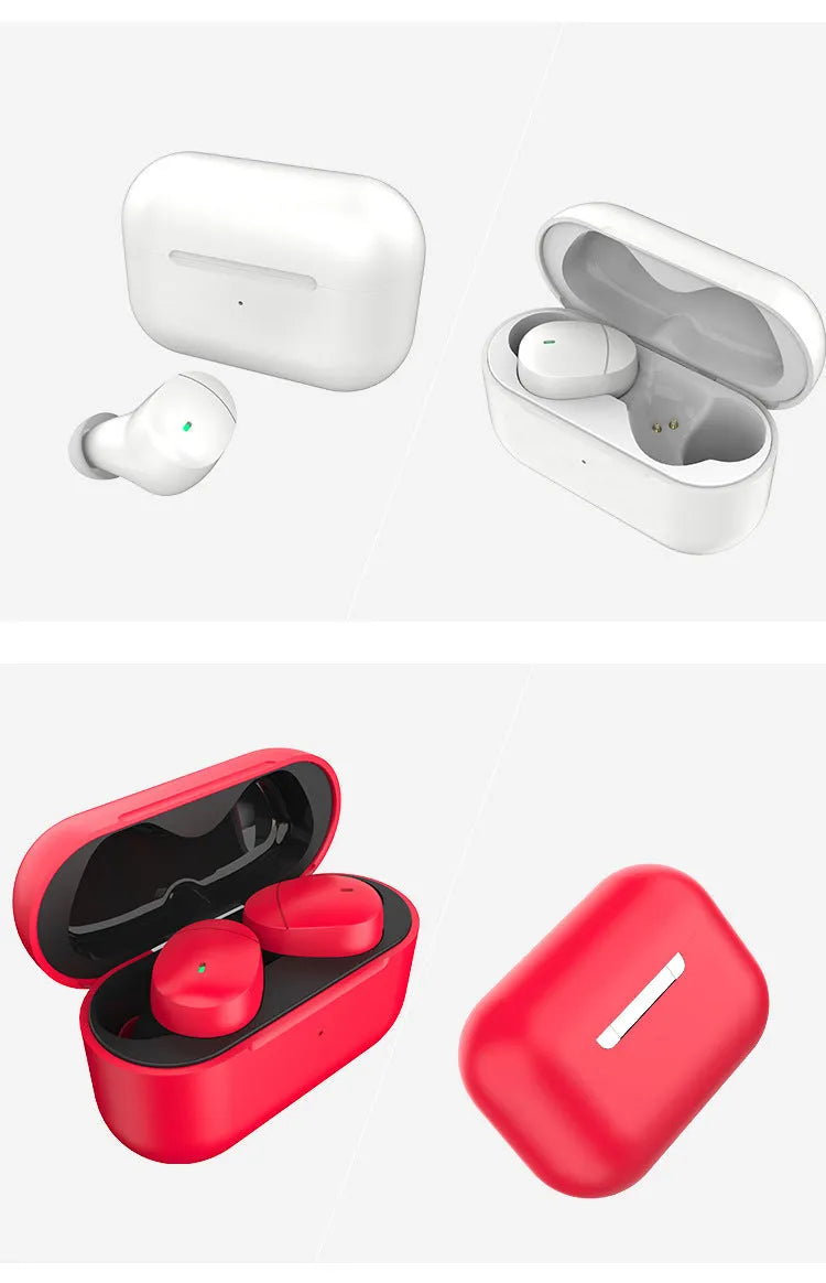 Flame red Qualcomm TWS 3040 Bluetooth wireless earphones with charging case