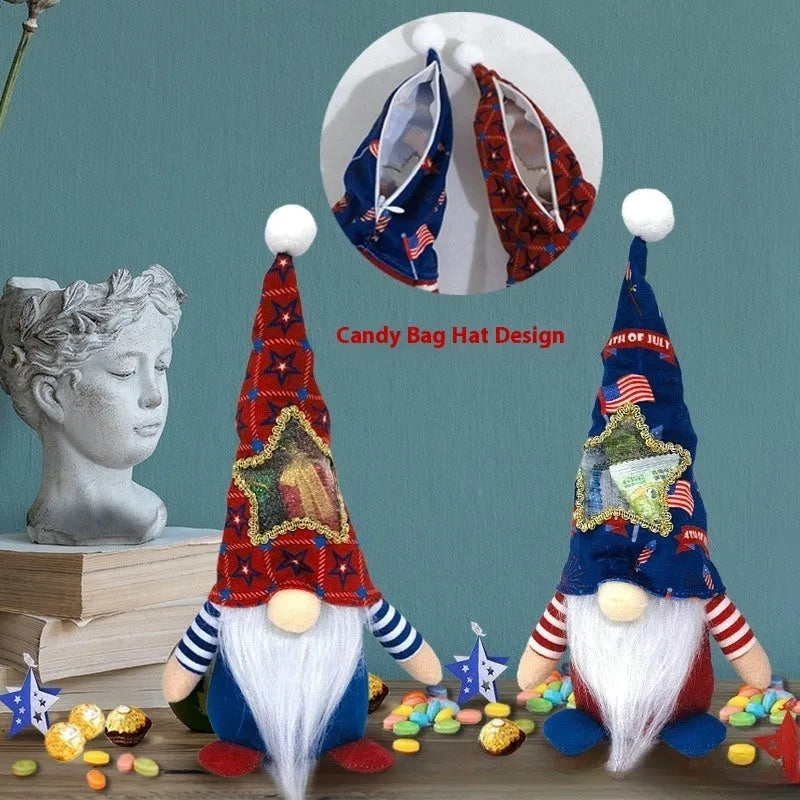 Cloth Rudolf reindeer and faceless baby doll Christmas ornaments, 32cm by 12cm.