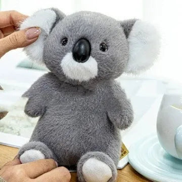 Grey cartoon koala plush toy, 15 x 12 x 10 cm, in OPP package for decoration and gifting