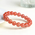 Natural South red cherry red agate bracelet with polished beads in scattered design