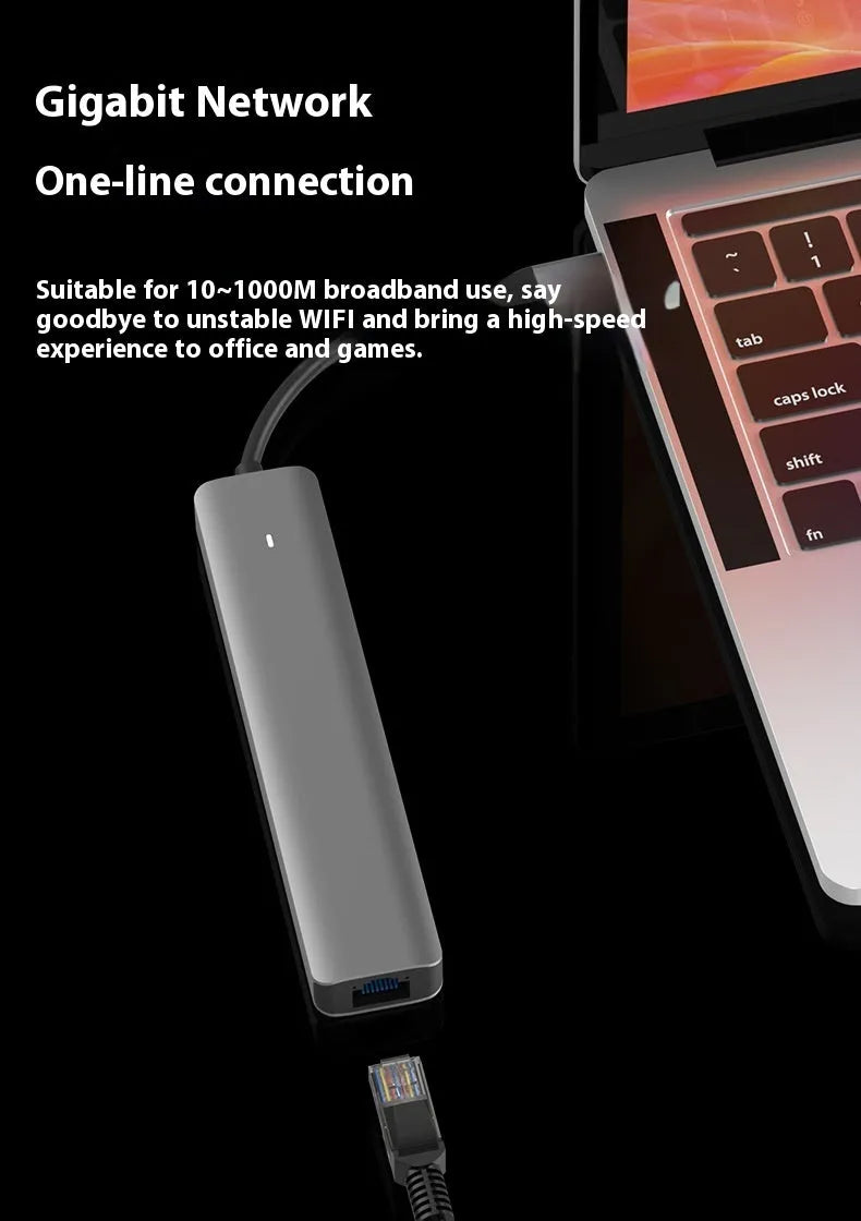 LQT-LH07 USB-C 7-in-1 computer hub with card reader and custom logo printing option