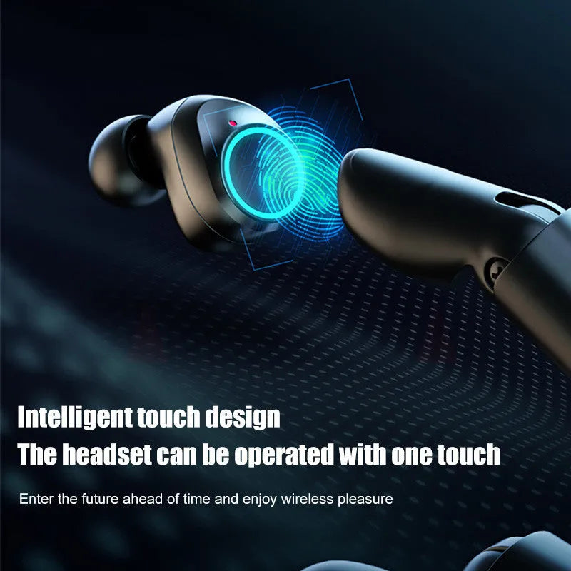 Bluetooth gaming headset with charging case in black, red, or blue colour options