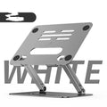 Aluminium alloy double-layer computer stand, 24.9cm x 22cm x 2.7cm, grey silver desktop riser with heat sink