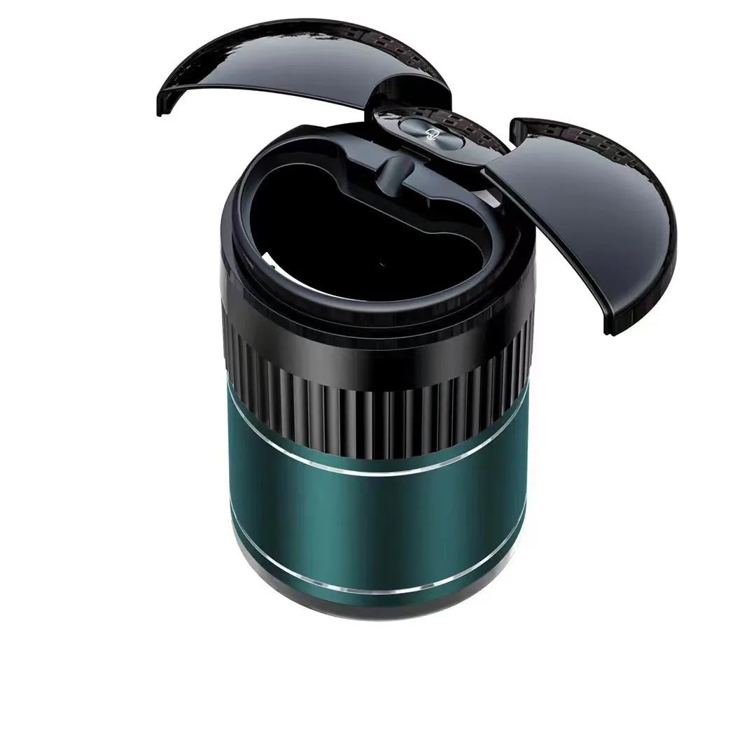 Automatic sensing touch infrared metal smart car ashtray with lid showing compact design