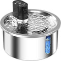 Stainless steel pet water fountain with constant temperature heating base